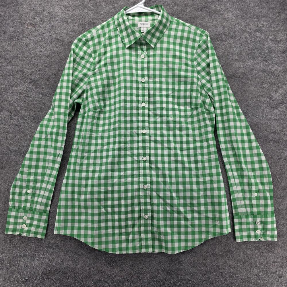 J.CREW Shirt Mens S Green Check Long Sleeve Button Up Cotton Regular Fit